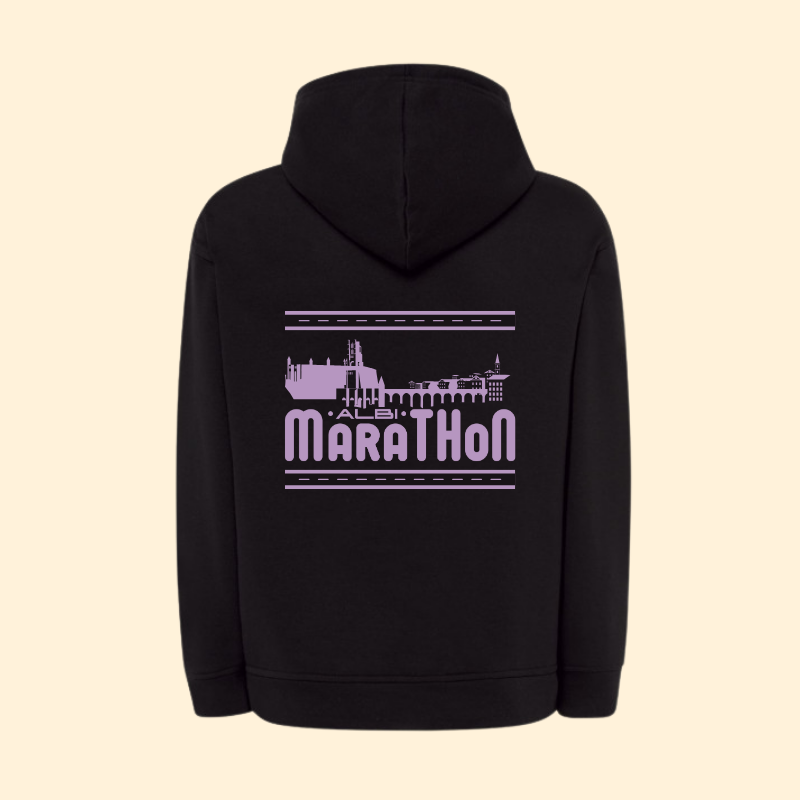 Sweat à capuche noir Marathon d'Albi