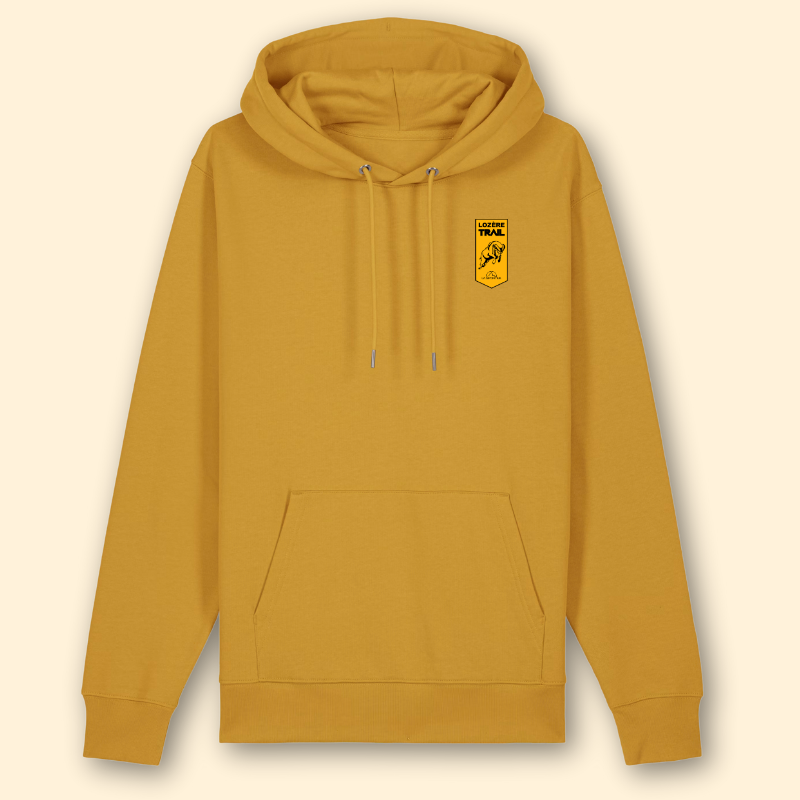 Sweat à capuche jaune Lozère Trail