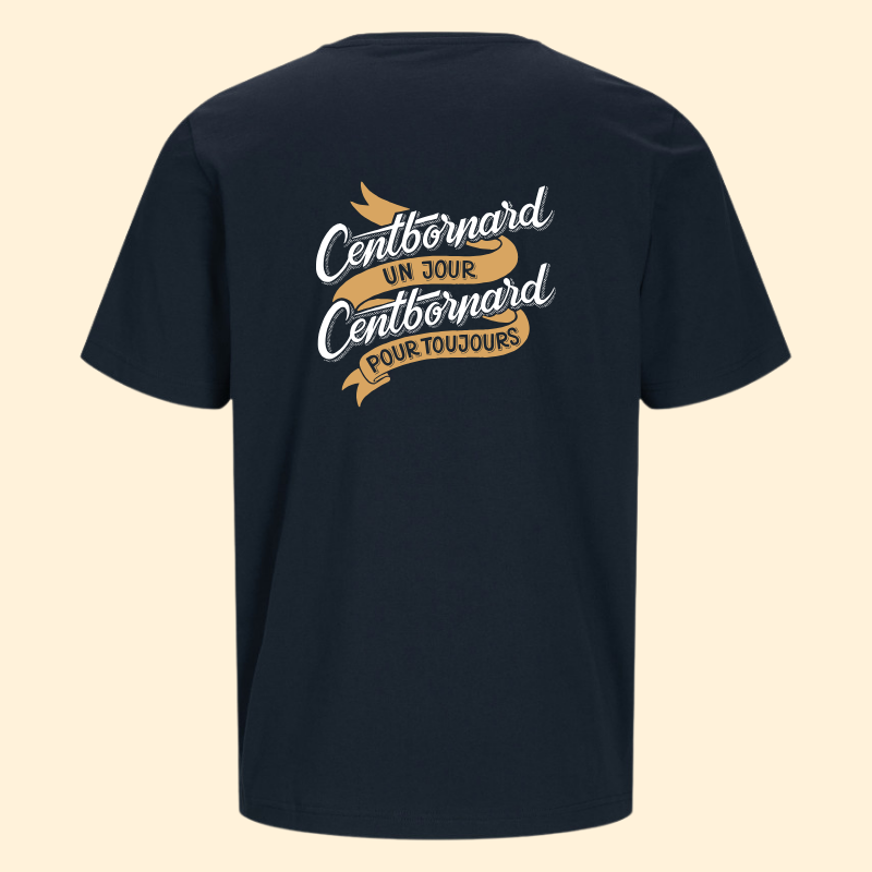 T-shirt coton unisexe Centbornard - Bleu marine 100km de Millau
