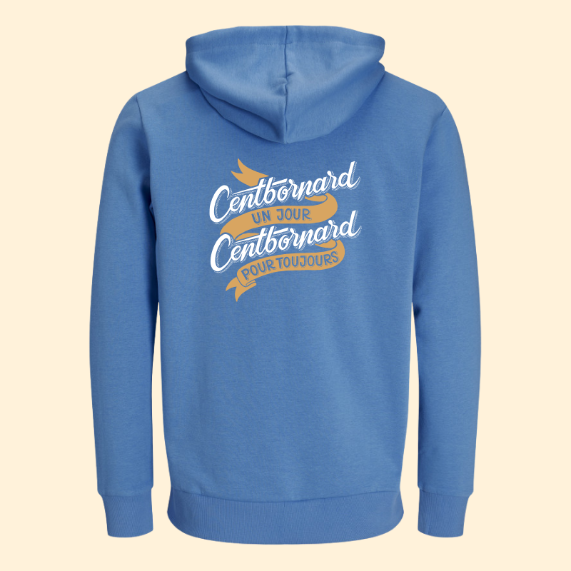 Sweat capuche unisexe Centbornard - Bleu 100km de Millau