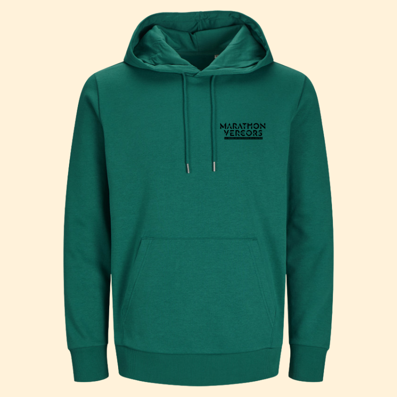 Sweat à capuche vert Marathon du Vercors