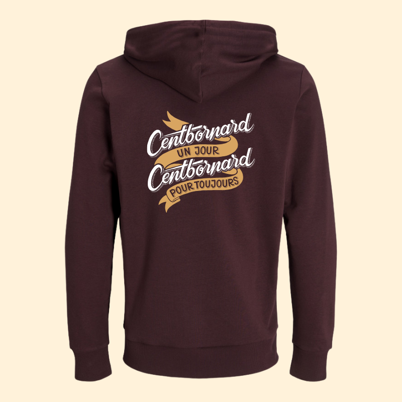 Sweat capuche unisexe Centbornard - Marron 100km de Millau