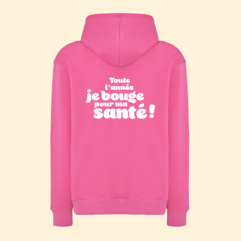 Sweat à capuche Rose Courir pour elles