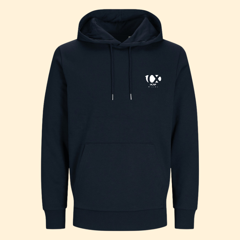 Sweat capuche unisexe Centbornard - Bleu marine 100km de Millau