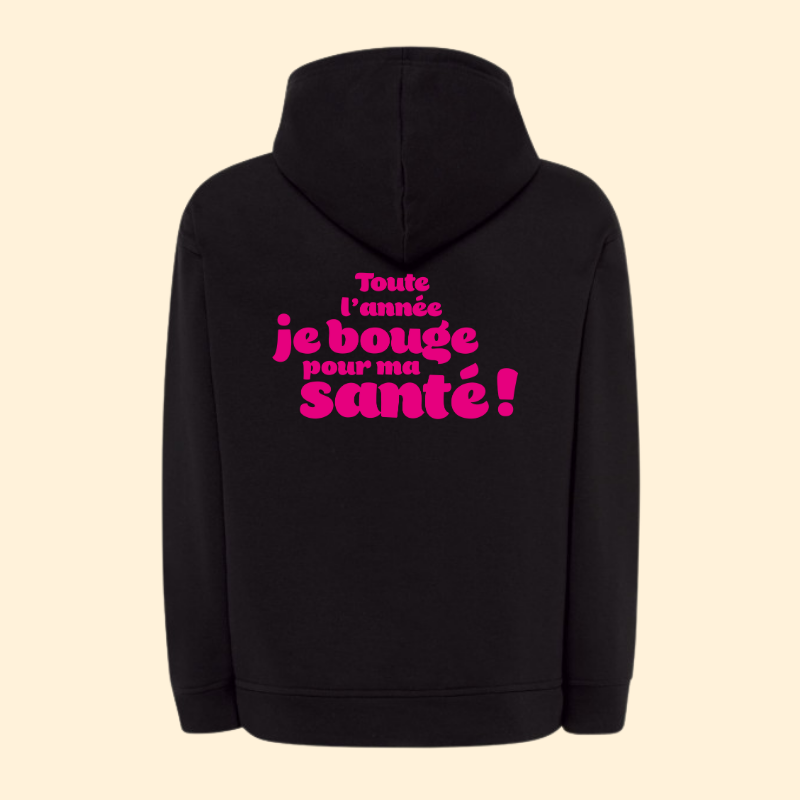 Sweat à capuche Noir Courir pour elles