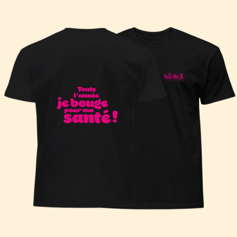 T-shirt Homme Noir Courir pour elles