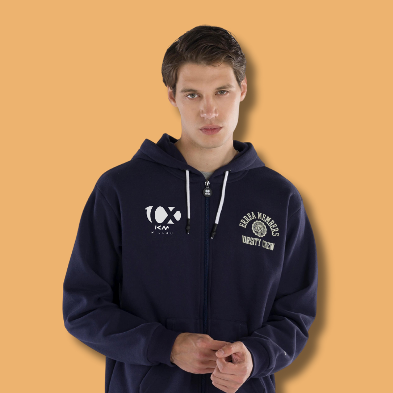 Sweat zippé ERREA unisexe Marine - Édition 2024 100km de Millau