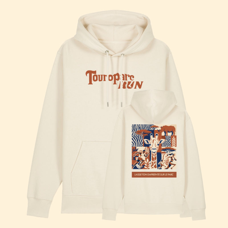 Sweat à capuche crème Touroparc Run Touroparc run
