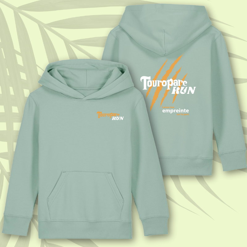 Sweat à capuche enfant vert Touroparc Run Touroparc run