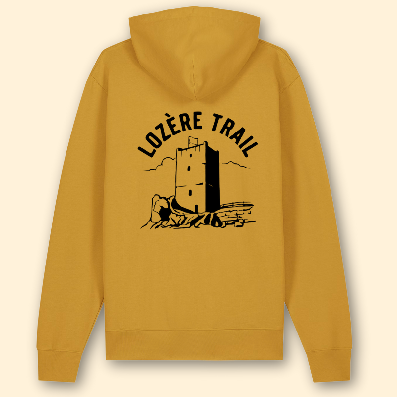 Sweat à capuche jaune Lozère Trail