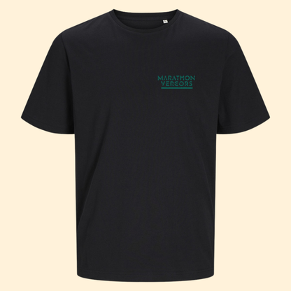 T-shirt coton noir Marathon du Vercors