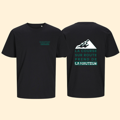 T-shirt coton noir Marathon du Vercors