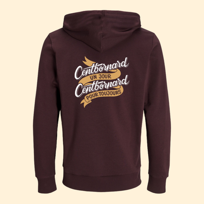 Sweat capuche unisexe Centbornard - Marron 100km de Millau