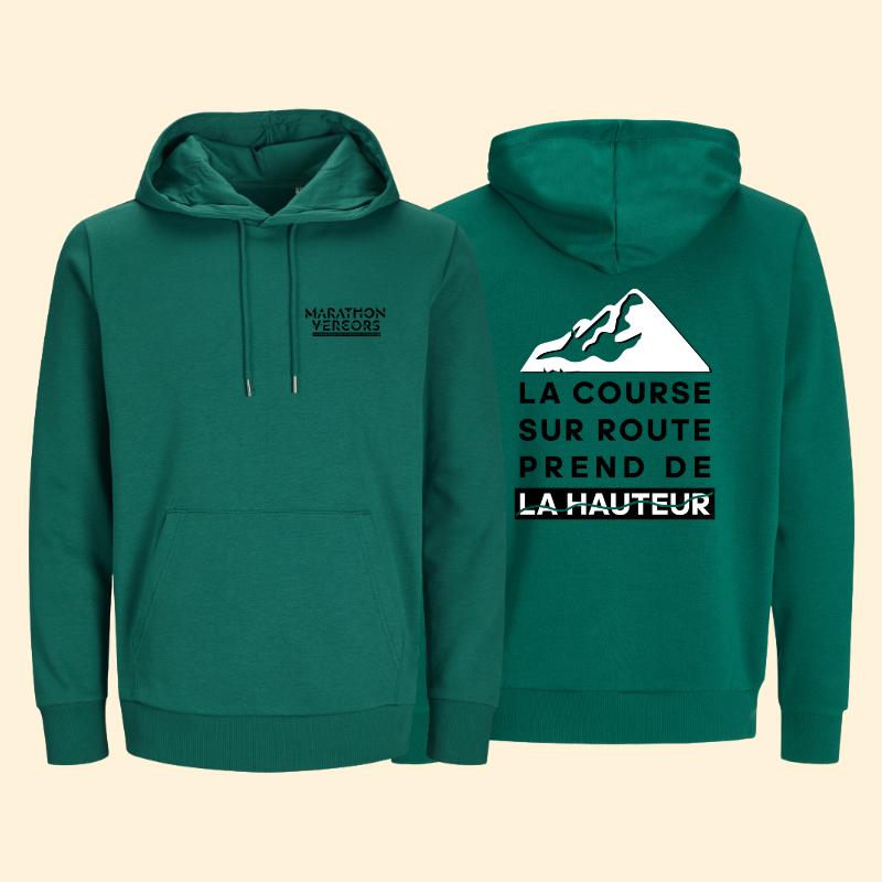 Sweat à capuche vert Marathon du Vercors