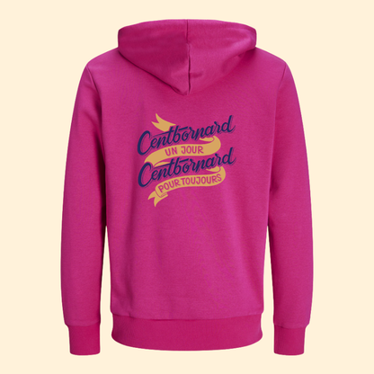 Sweat capuche unisexe Centbornard - Rose 100km de Millau