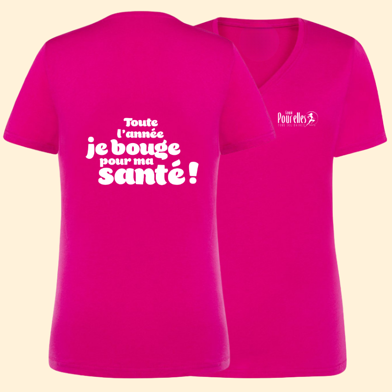 T-shirt Femme Rose Courir pour elles