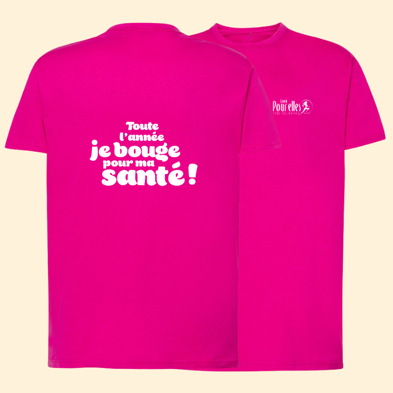 T-shirt Homme Rose Courir pour elles