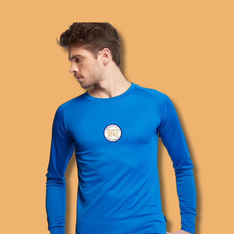 T-shirt technique bleu manches longue - 50° édition 100km de Millau
