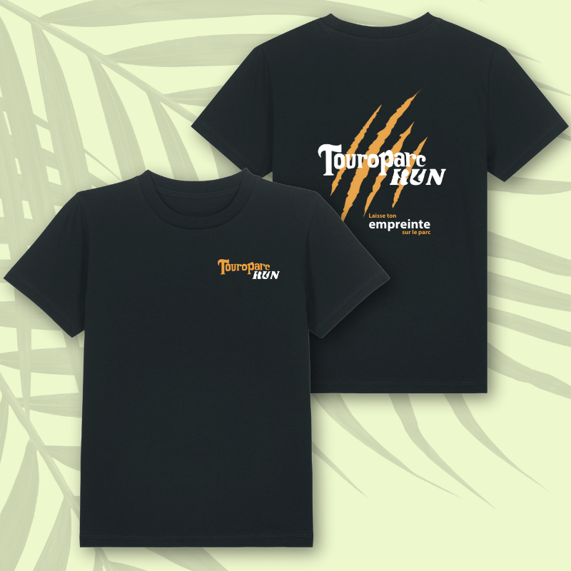 T-shirt coton enfant noir Touroparc Run Touroparc run